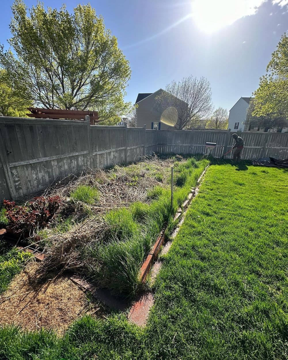 Overgrown Garden Bed Replaced with Sod and Pavers in Tooele