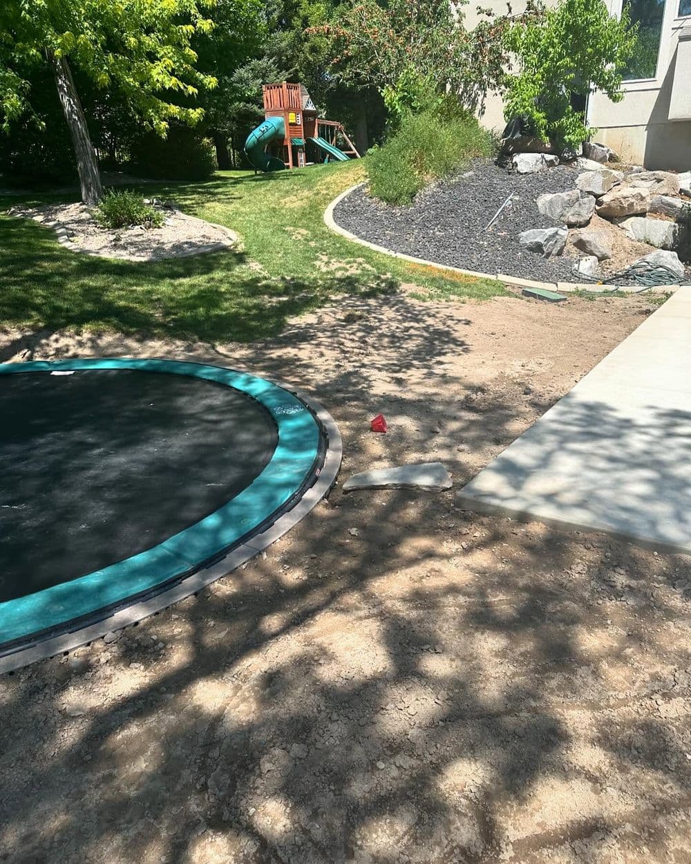 Gallery photos for Post-Pool Landscape Install with Sod, Curbing, and Lava Rock in Lehi: Image #8