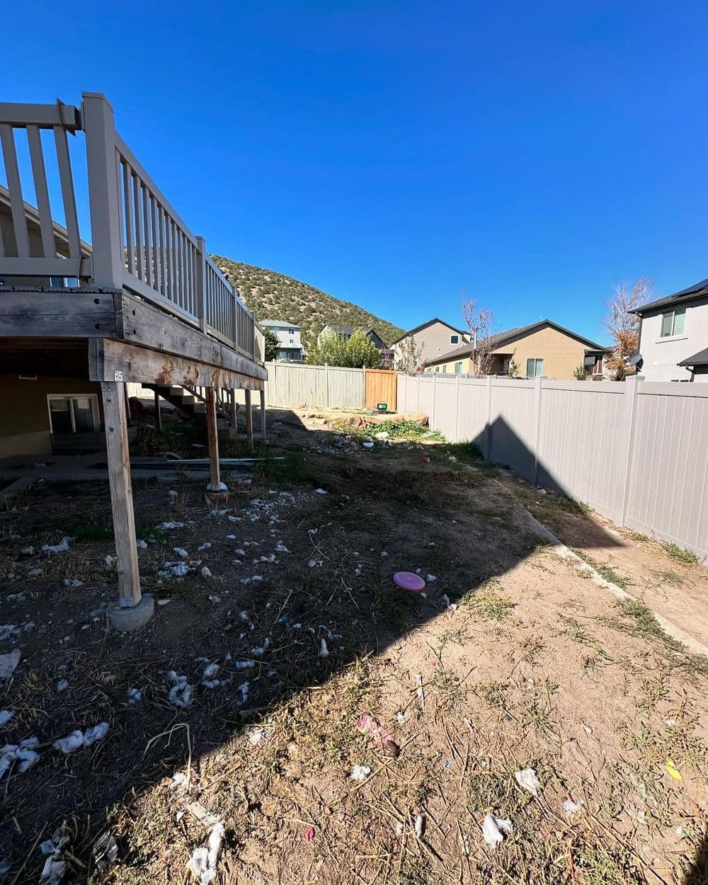 Gallery photos for From Debris-Covered Dirt to a Clean Grassy Backyard in Highland: Image #3